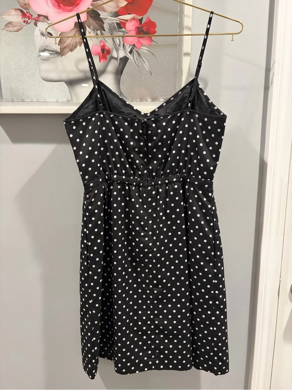 J. Crew Black Polka Dot Spaghetti Strap Mini Dress Size 0
